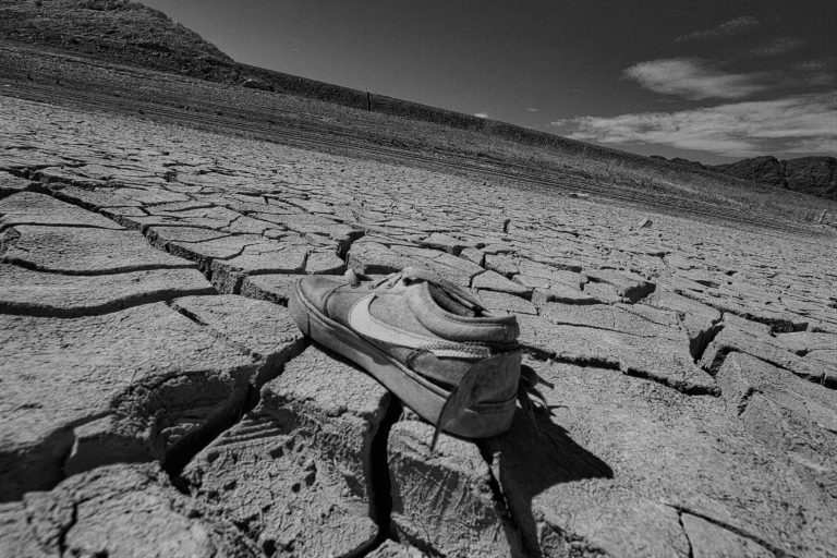 image represents dry lake bed in Southwest U.S.