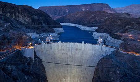 Lake Mead low water, Water Drought, Dry Lake, Hoover dam